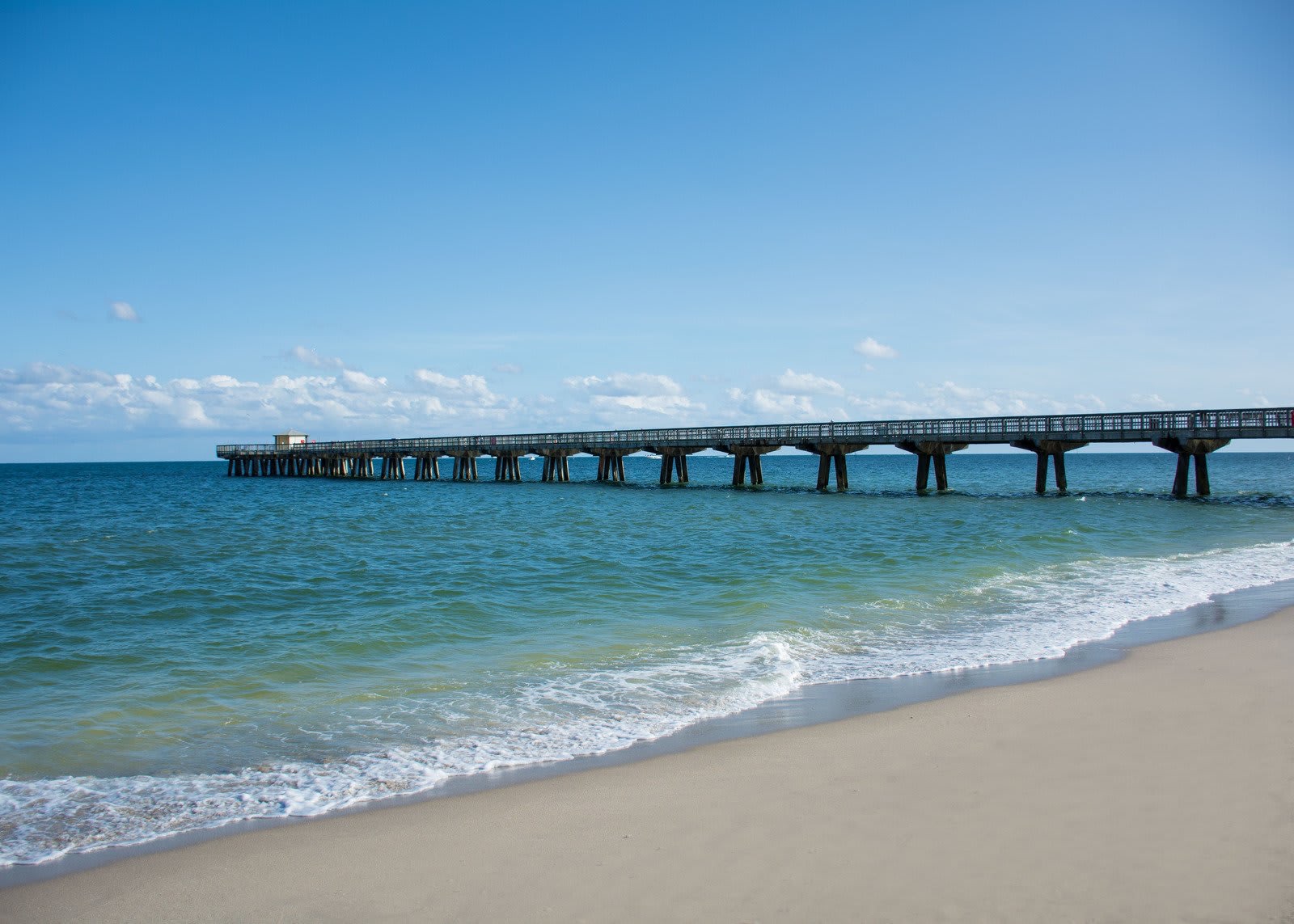 Pompano Beach fishing pier over ocean, Pompano Beach, FL